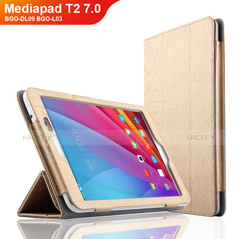 Cover Portafoglio In Pelle con Supporto L01 per Huawei Mediapad T1 7.0 T1-701 T1-701U Oro