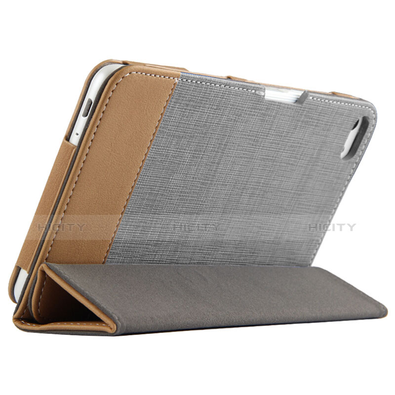 Cover Portafoglio In Pelle con Supporto L01 per Huawei MediaPad T2 Pro 7.0 PLE-703L Grigio