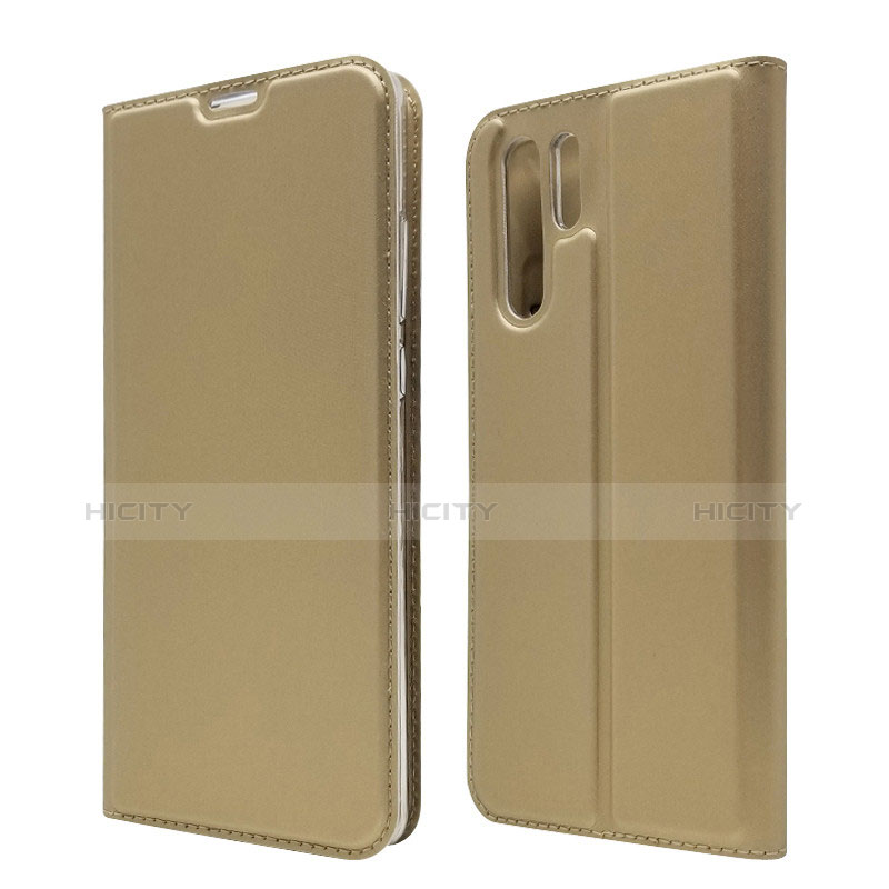 Cover Portafoglio In Pelle con Supporto L01 per Huawei P30 Pro Oro