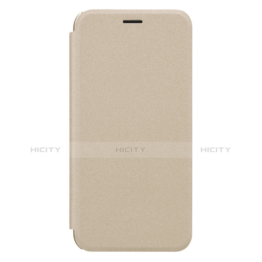 Cover Portafoglio In Pelle con Supporto L01 per Samsung Galaxy C8 C710F Oro