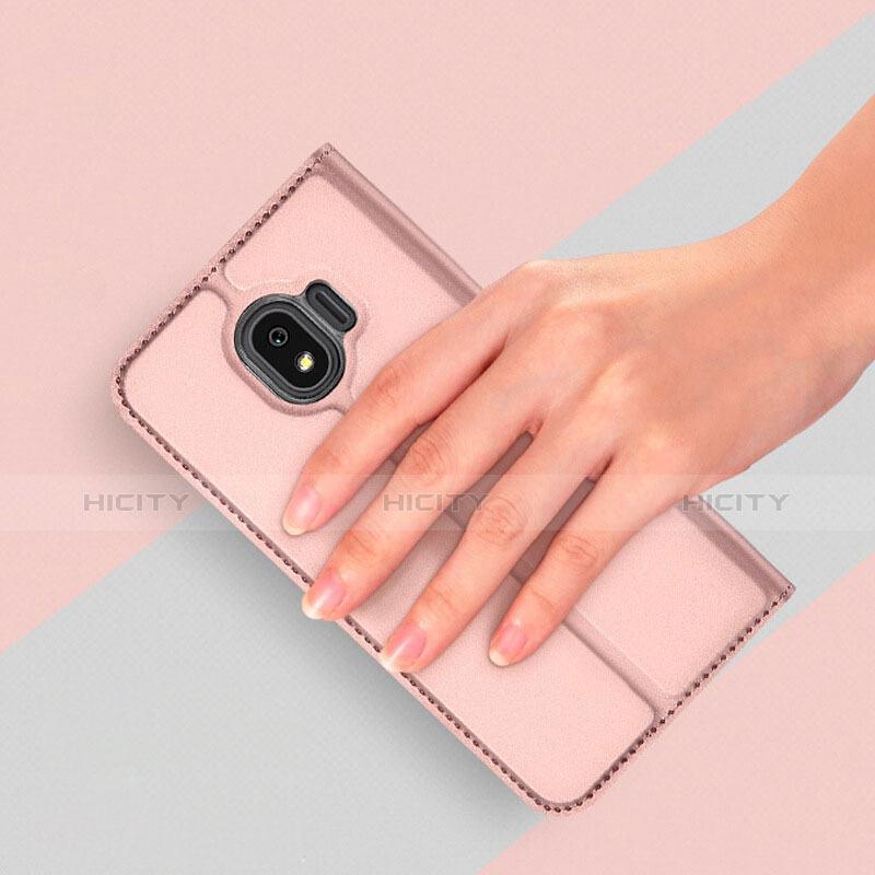Cover Portafoglio In Pelle con Supporto L01 per Samsung Galaxy Grand Prime Pro (2018) Oro Rosa