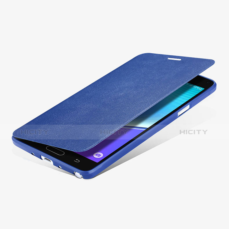 Cover Portafoglio In Pelle con Supporto L01 per Samsung Galaxy Note 4 Duos N9100 Dual SIM Blu