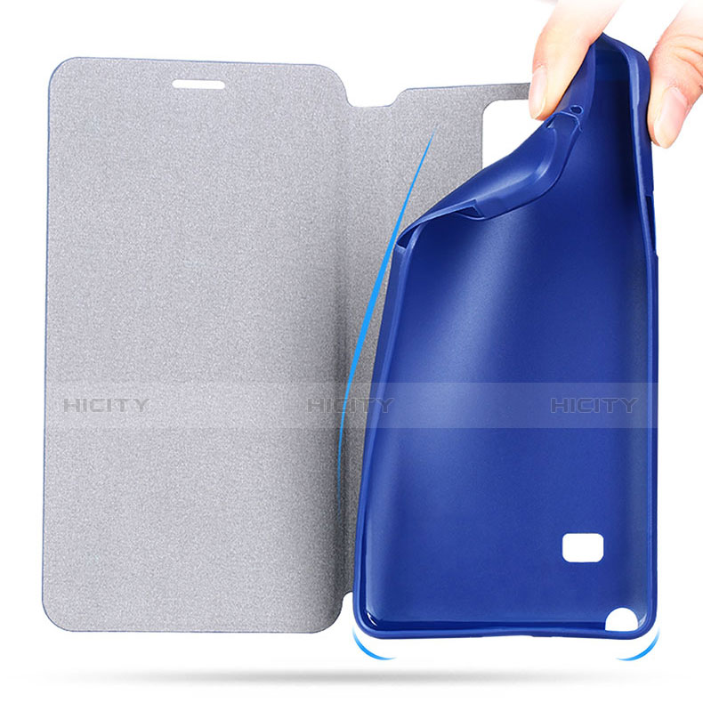 Cover Portafoglio In Pelle con Supporto L01 per Samsung Galaxy Note 4 Duos N9100 Dual SIM Blu