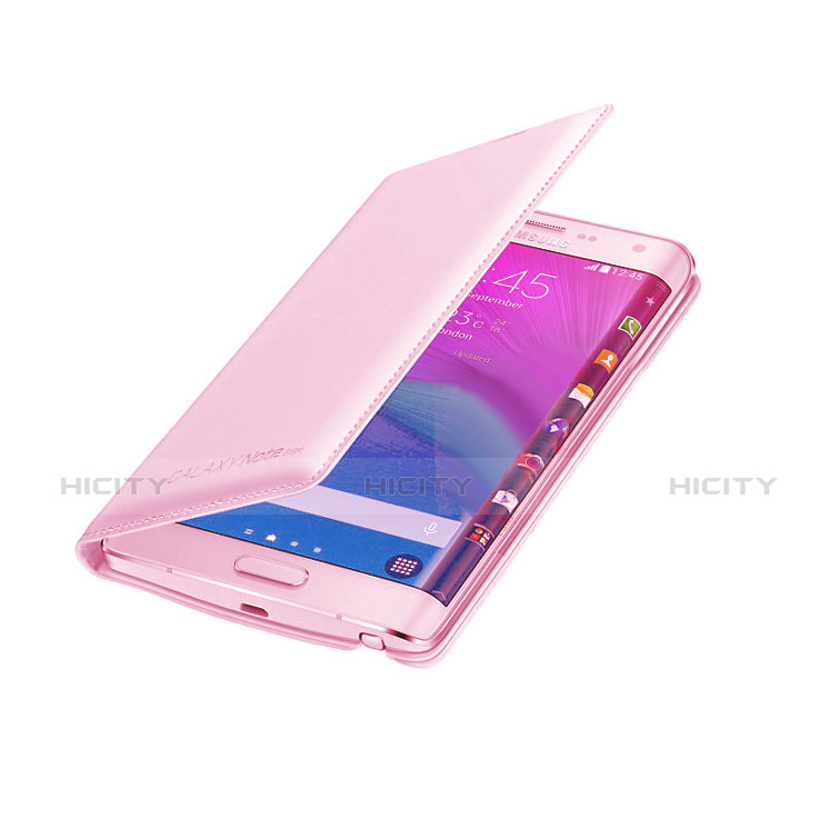 Cover Portafoglio In Pelle con Supporto L01 per Samsung Galaxy Note Edge SM-N915F Rosa