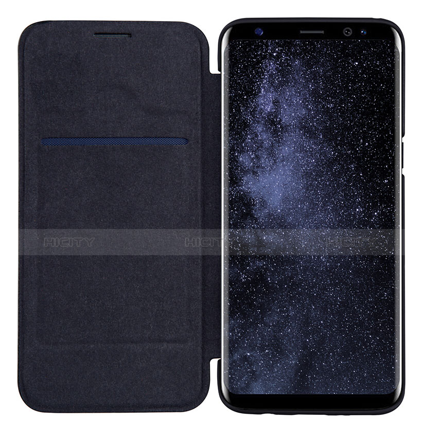 Cover Portafoglio In Pelle con Supporto L01 per Samsung Galaxy S8 Nero