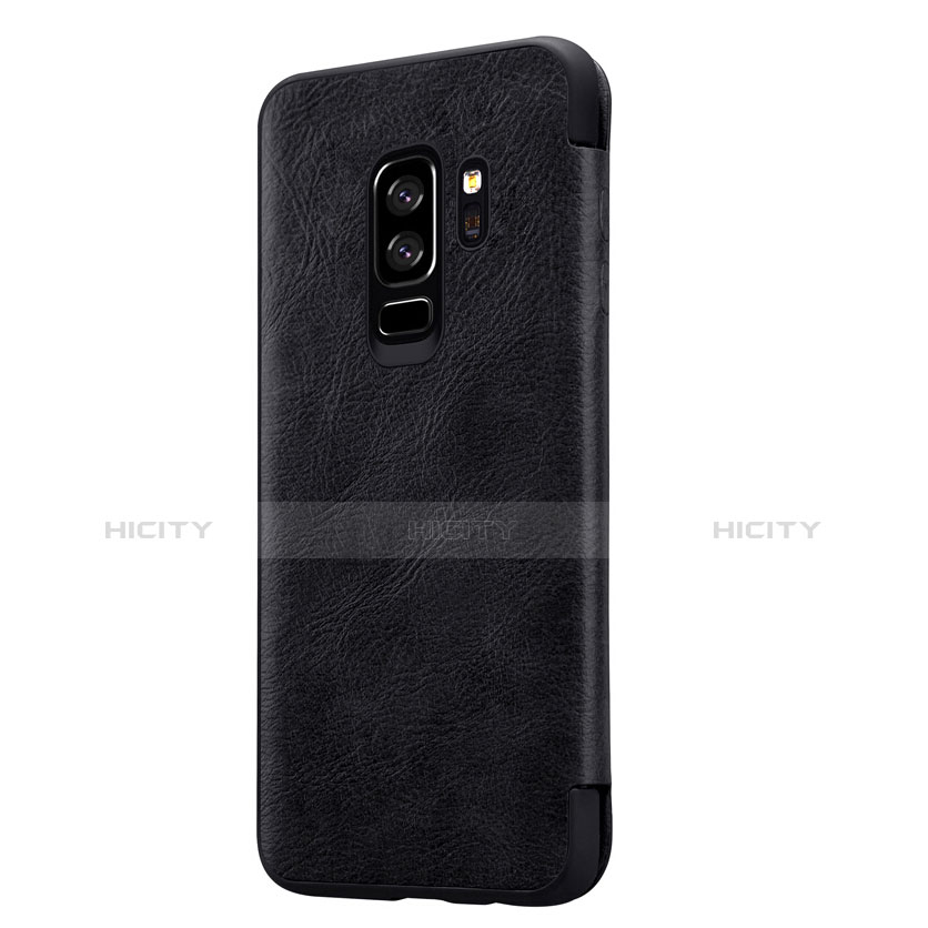 Cover Portafoglio In Pelle con Supporto L01 per Samsung Galaxy S9 Plus Nero