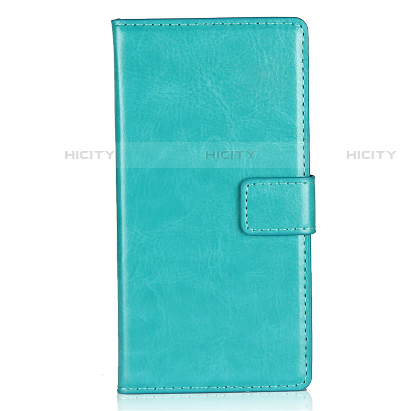 Cover Portafoglio In Pelle con Supporto L01 per Sony Xperia XZ1 Compact Ciano