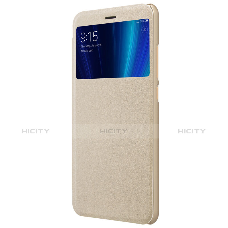 Cover Portafoglio In Pelle con Supporto L01 per Xiaomi Mi 6X Oro