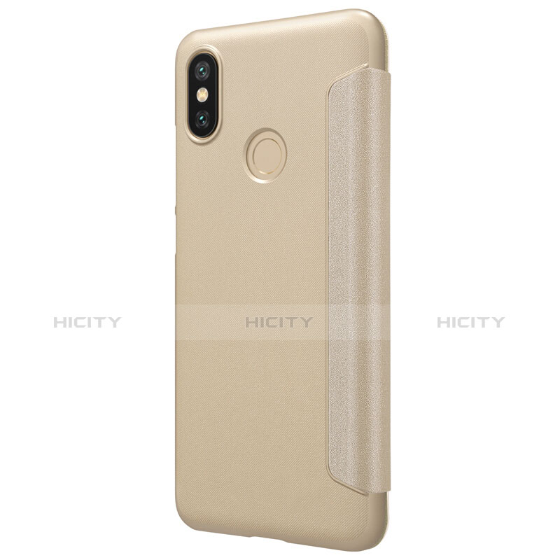 Cover Portafoglio In Pelle con Supporto L01 per Xiaomi Mi A2 Oro