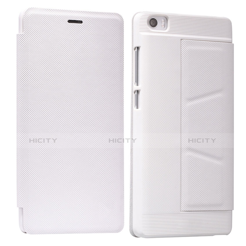 Cover Portafoglio In Pelle con Supporto L01 per Xiaomi Mi Note Bianco
