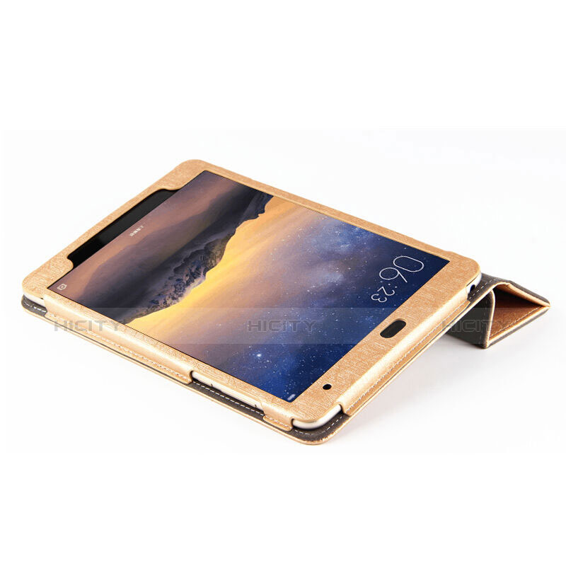 Cover Portafoglio In Pelle con Supporto L01 per Xiaomi Mi Pad 3 Oro