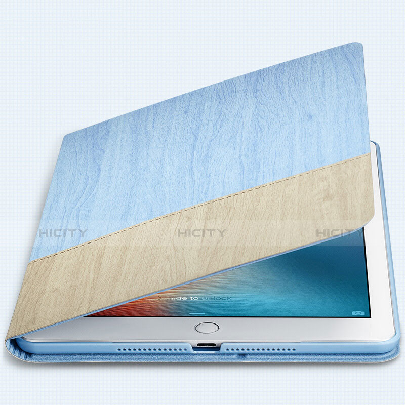 Cover Portafoglio In Pelle con Supporto L02 per Apple New iPad 9.7 (2017) Cielo Blu