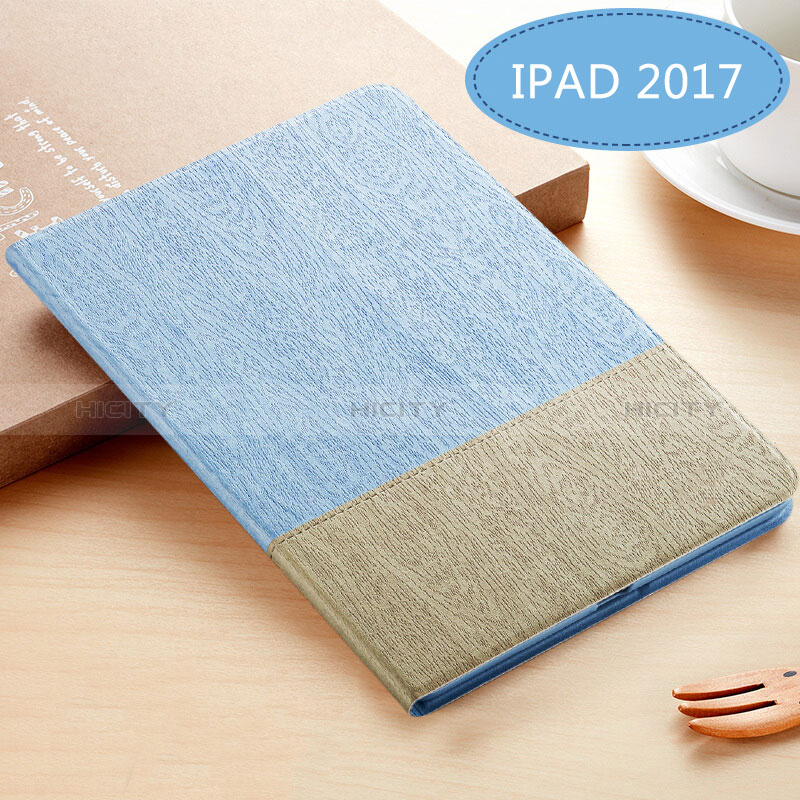 Cover Portafoglio In Pelle con Supporto L02 per Apple New iPad 9.7 (2018) Cielo Blu