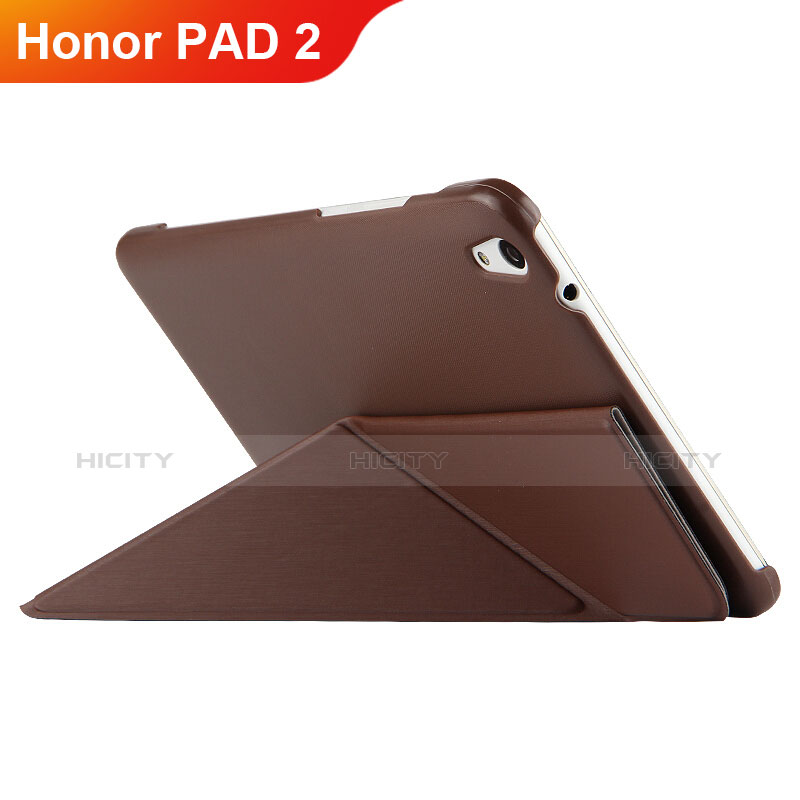 Cover Portafoglio In Pelle con Supporto L02 per Huawei Honor Pad 2 Marrone