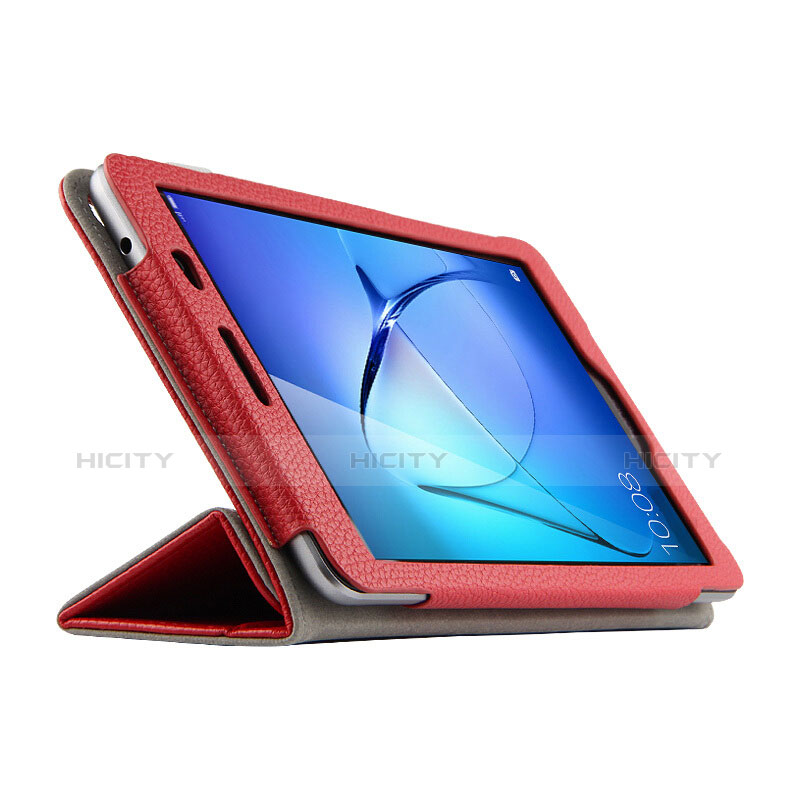 Cover Portafoglio In Pelle con Supporto L02 per Huawei MediaPad T3 8.0 KOB-W09 KOB-L09 Rosso