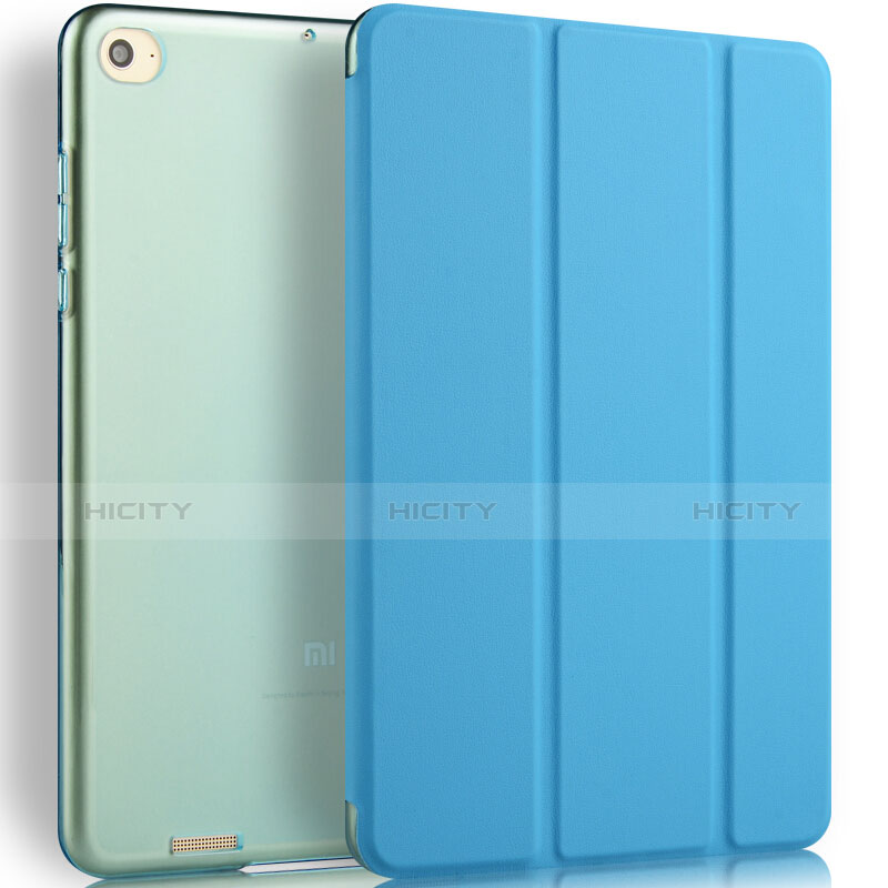 Cover Portafoglio In Pelle con Supporto L02 per Xiaomi Mi Pad 2 Blu