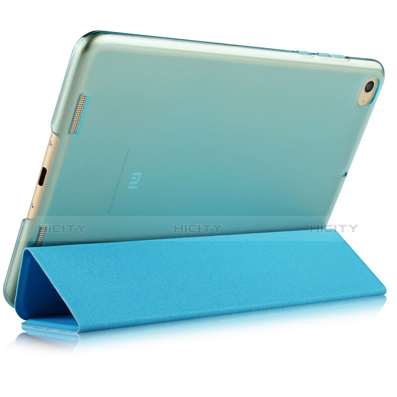 Cover Portafoglio In Pelle con Supporto L02 per Xiaomi Mi Pad 2 Blu