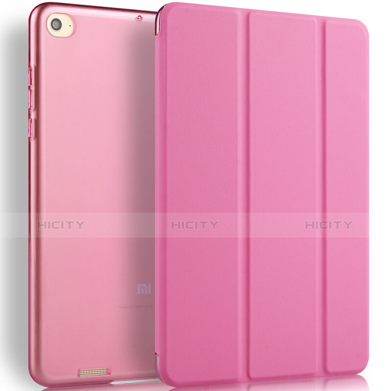 Cover Portafoglio In Pelle con Supporto L02 per Xiaomi Mi Pad 2 Rosa