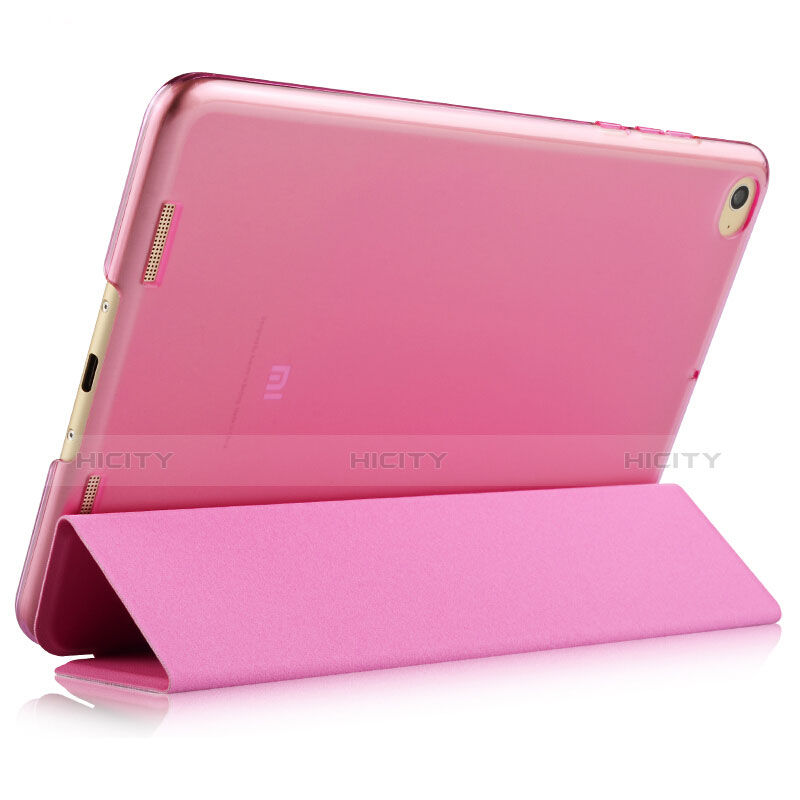 Cover Portafoglio In Pelle con Supporto L02 per Xiaomi Mi Pad 2 Rosa