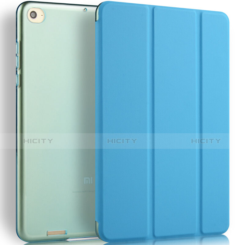Cover Portafoglio In Pelle con Supporto L02 per Xiaomi Mi Pad 3 Blu