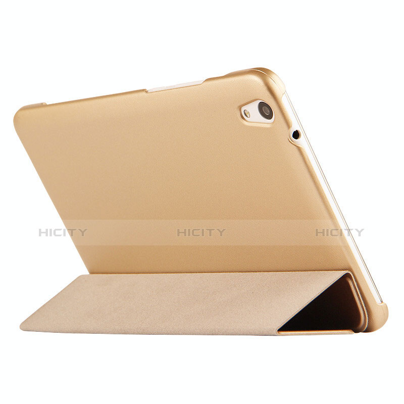 Cover Portafoglio In Pelle con Supporto L03 per Huawei Honor Pad 2 Oro