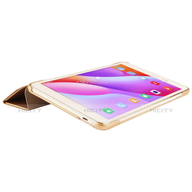 Cover Portafoglio In Pelle con Supporto L03 per Huawei Honor Pad 2 Oro