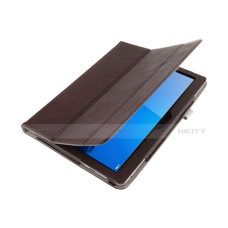 Cover Portafoglio In Pelle con Supporto L03 per Huawei MediaPad M3 Lite 10.1 BAH-W09 Marrone