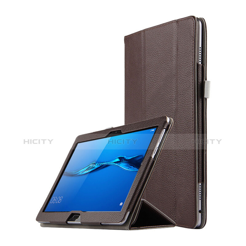 Cover Portafoglio In Pelle con Supporto L03 per Huawei MediaPad M3 Lite 10.1 BAH-W09 Marrone