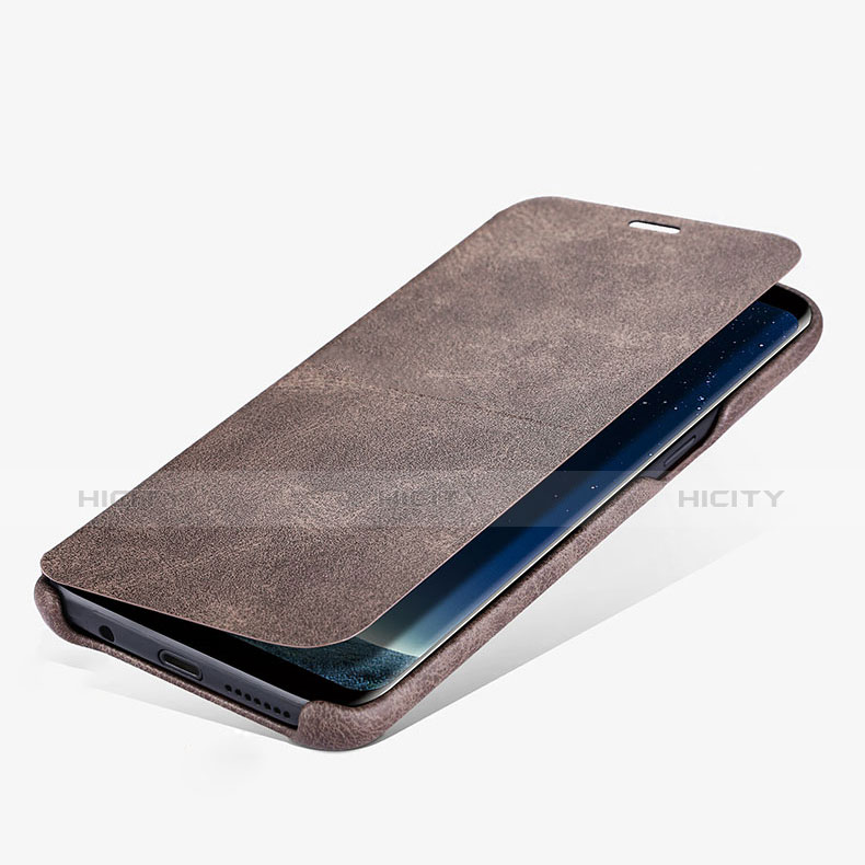 Cover Portafoglio In Pelle con Supporto L03 per Samsung Galaxy S8 Marrone