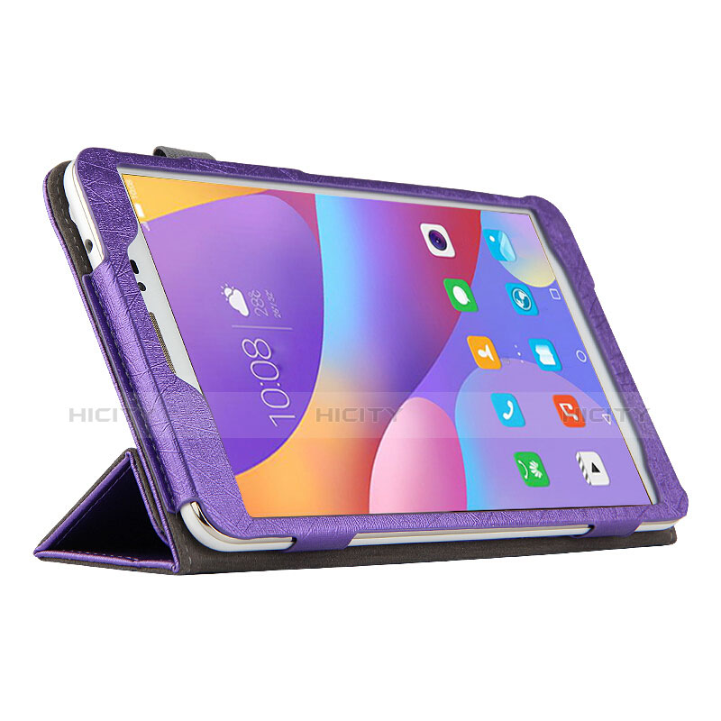 Cover Portafoglio In Pelle con Supporto L04 per Huawei Honor Pad 2 Viola