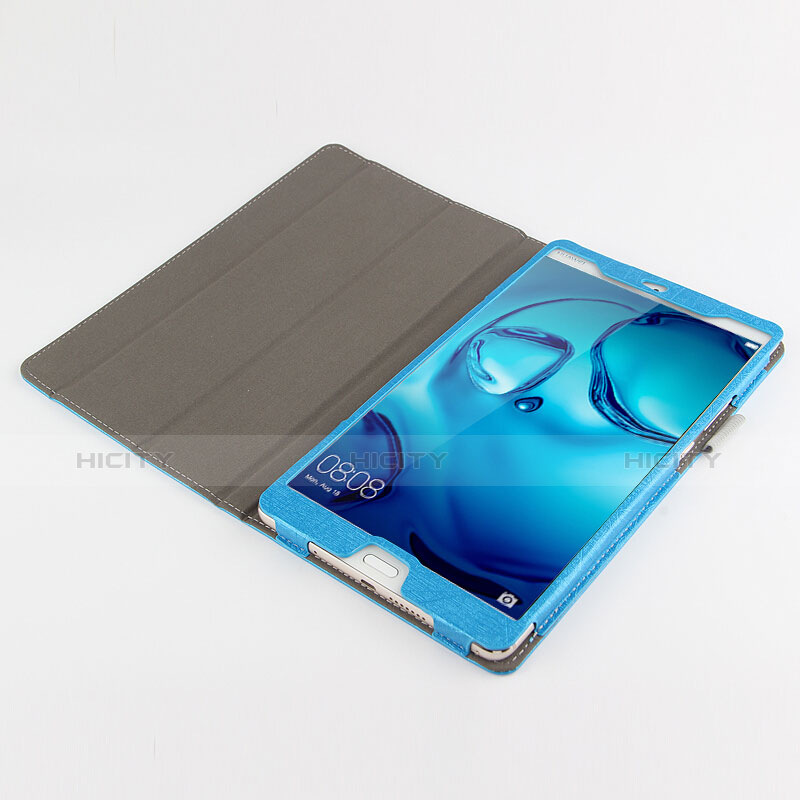 Cover Portafoglio In Pelle con Supporto L04 per Huawei Mediapad M3 8.4 BTV-DL09 BTV-W09 Blu