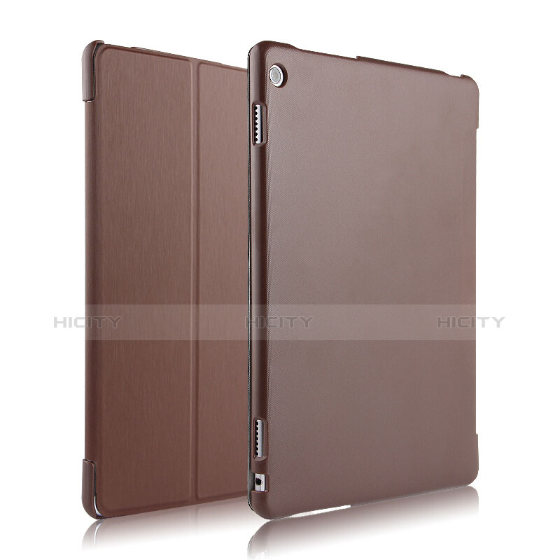 Cover Portafoglio In Pelle con Supporto L04 per Huawei MediaPad M3 Lite 10.1 BAH-W09 Marrone