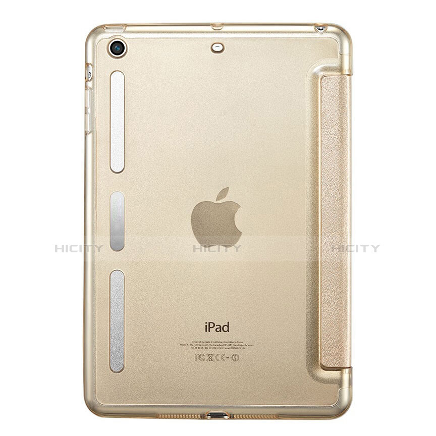 Cover Portafoglio In Pelle con Supporto L05 per Apple iPad Mini 2 Oro