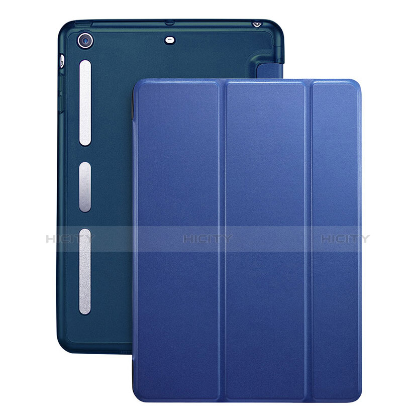 Cover Portafoglio In Pelle con Supporto L05 per Apple iPad Mini 3 Blu