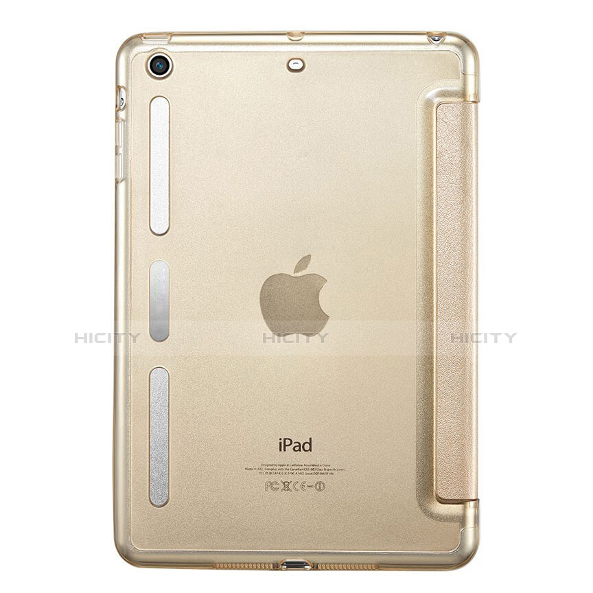 Cover Portafoglio In Pelle con Supporto L05 per Apple iPad Mini 3 Oro