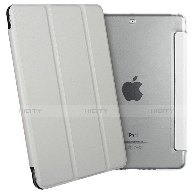 Cover Portafoglio In Pelle con Supporto L06 per Apple iPad Mini 2 Argento
