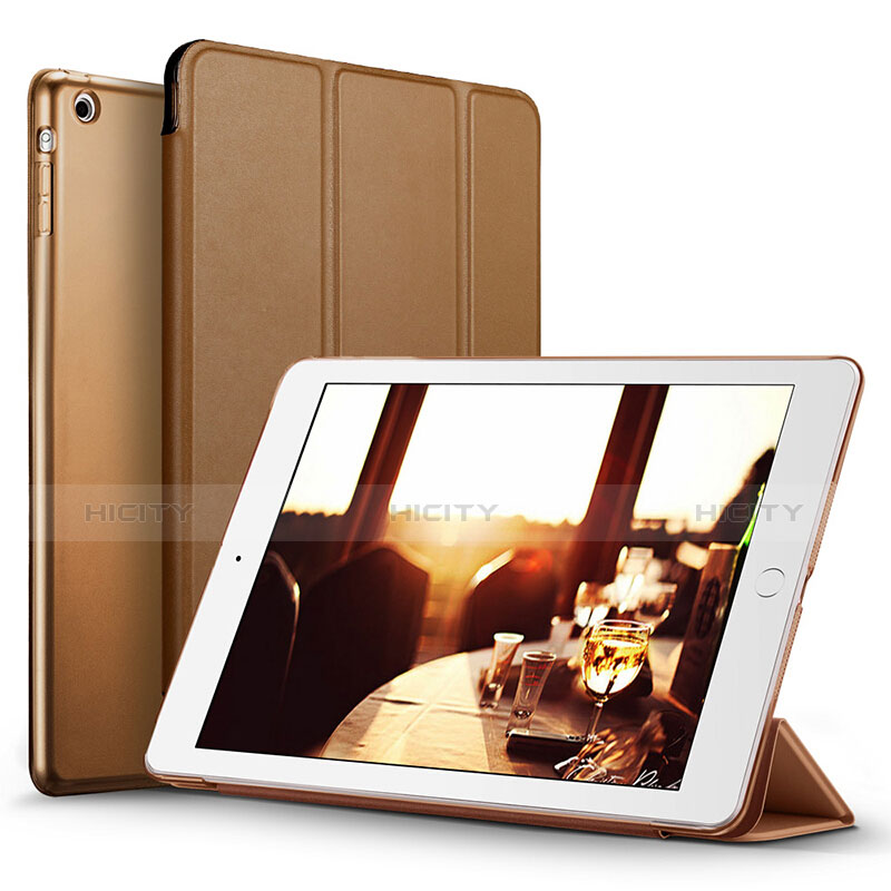 Cover Portafoglio In Pelle con Supporto L06 per Apple iPad Mini 2 Marrone