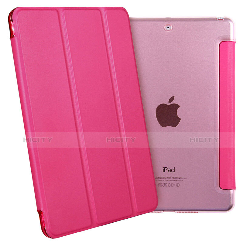 Cover Portafoglio In Pelle con Supporto L06 per Apple iPad Mini 3 Rosa Caldo