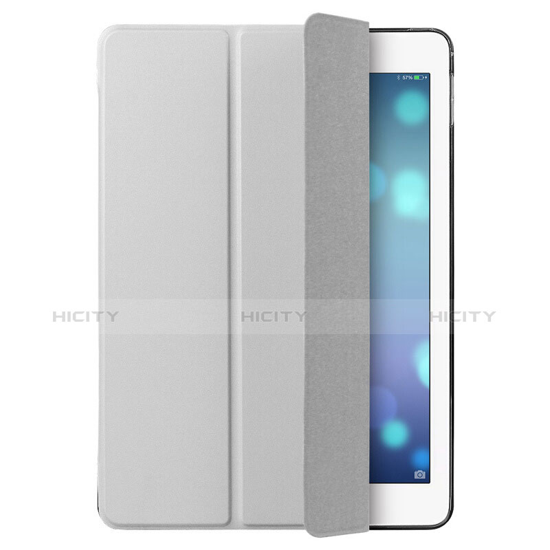 Cover Portafoglio In Pelle con Supporto L06 per Apple iPad Mini Argento