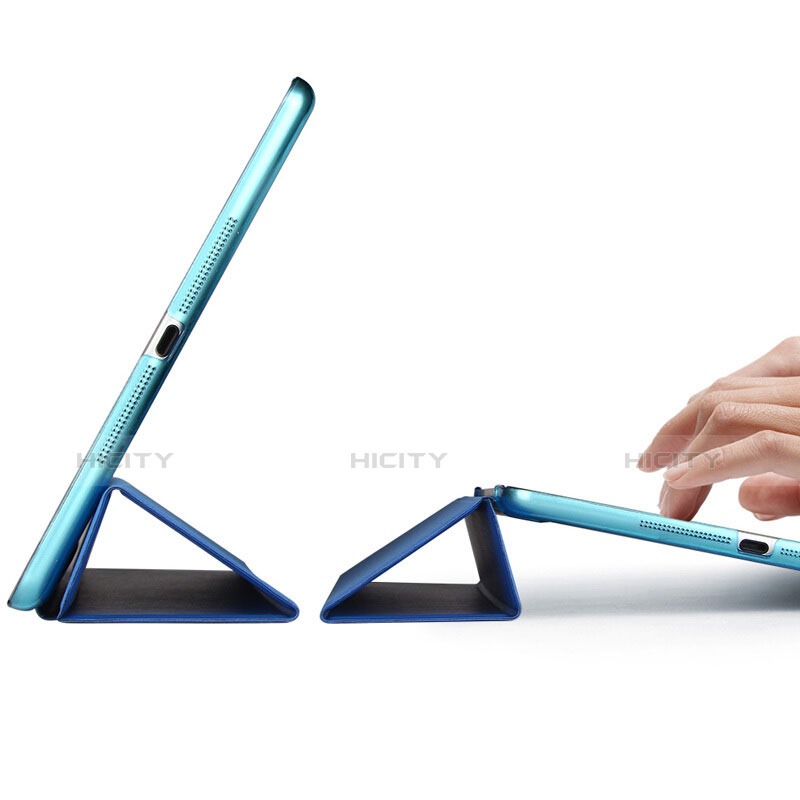 Cover Portafoglio In Pelle con Supporto L06 per Apple iPad Mini Blu