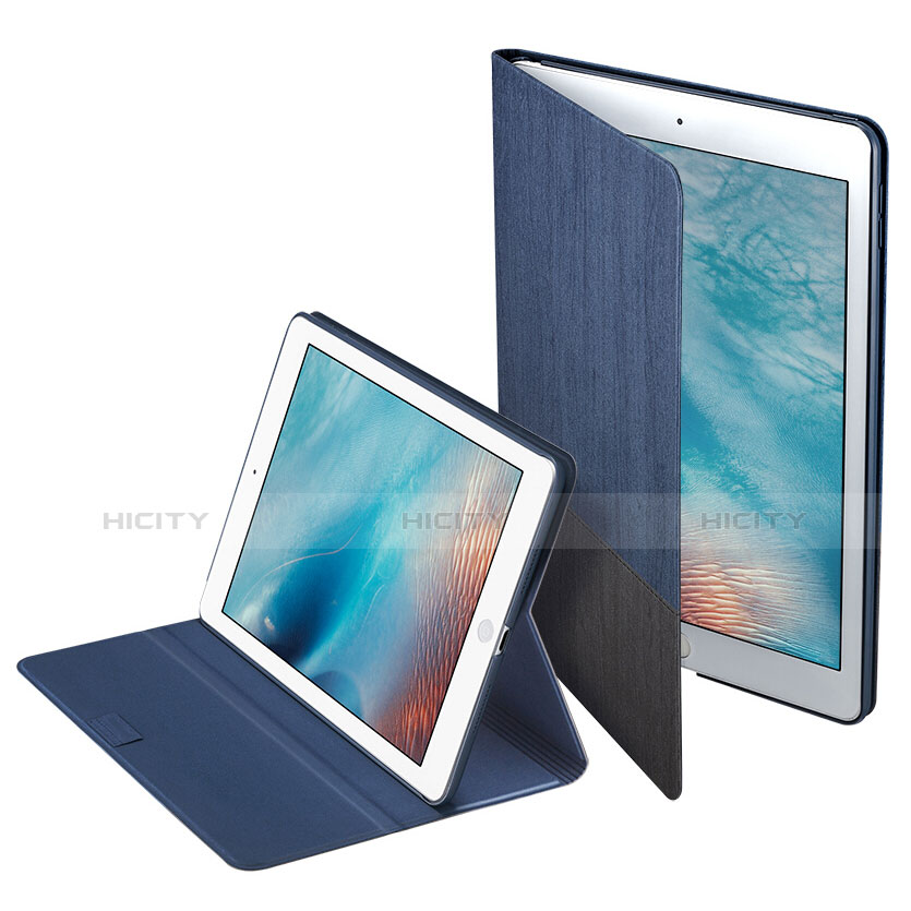 Cover Portafoglio In Pelle con Supporto L06 per Apple iPad Pro 10.5 Blu
