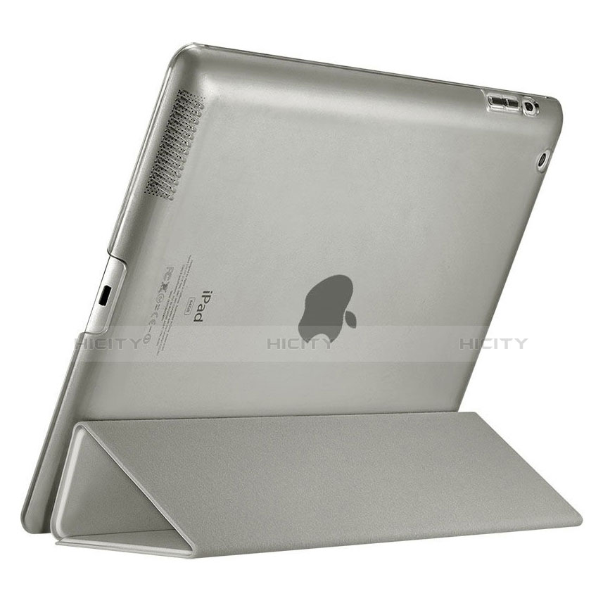 Cover Portafoglio In Pelle con Supporto per Apple iPad 2 Grigio