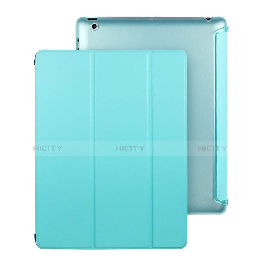 Cover Portafoglio In Pelle con Supporto per Apple iPad 3 Cielo Blu