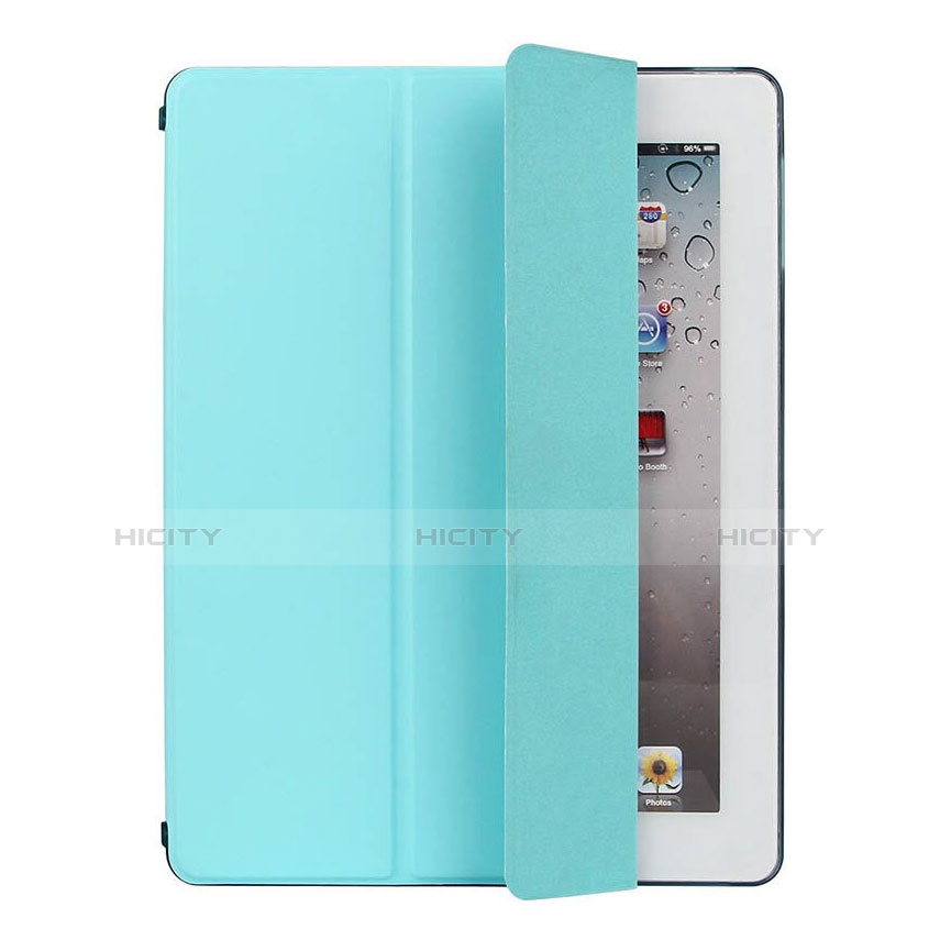Cover Portafoglio In Pelle con Supporto per Apple iPad 4 Cielo Blu