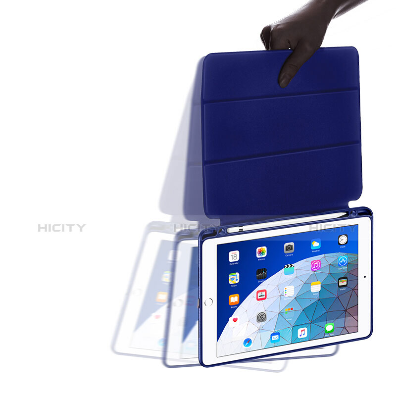 Cover Portafoglio In Pelle con Supporto per Apple iPad New Air (2019) 10.5 Blu