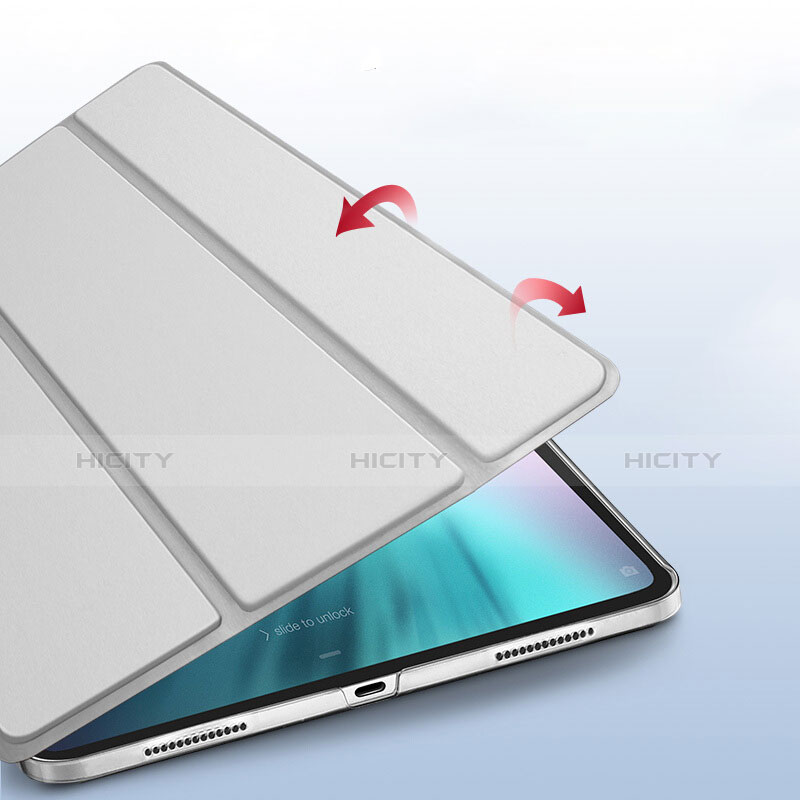 Cover Portafoglio In Pelle con Supporto per Apple iPad Pro 11 (2018) Argento