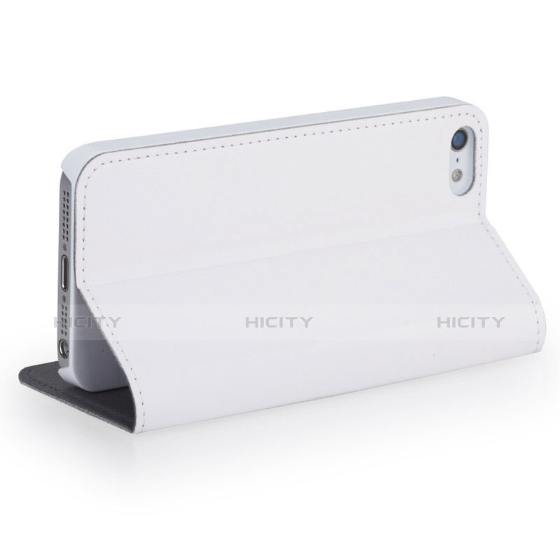 Cover Portafoglio In Pelle con Supporto per Apple iPhone SE Bianco