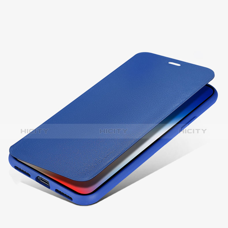 Cover Portafoglio In Pelle con Supporto per Apple iPhone X Blu