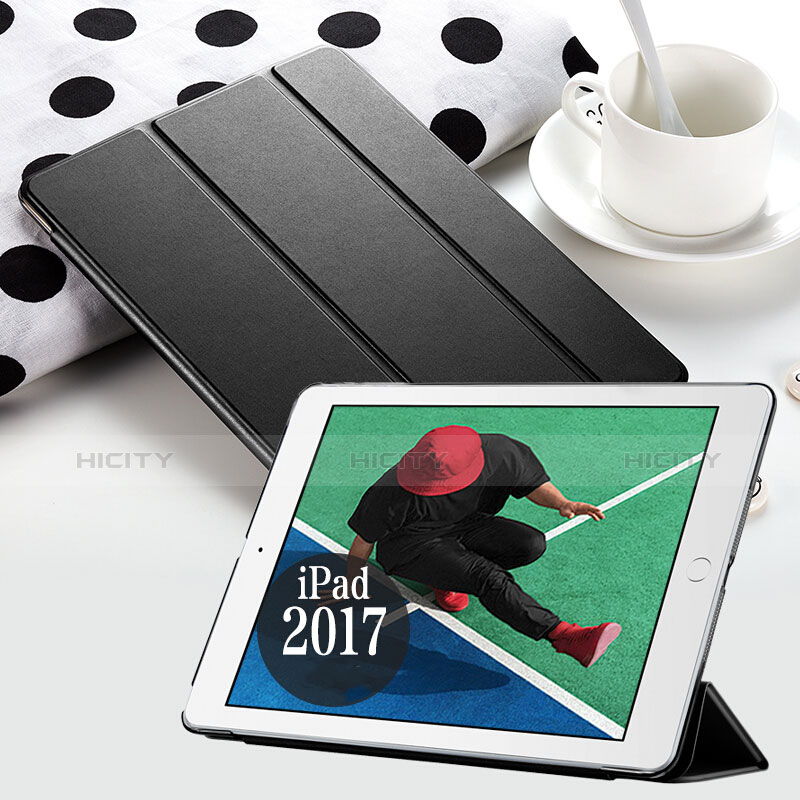 Cover Portafoglio In Pelle con Supporto per Apple New iPad 9.7 (2017) Nero