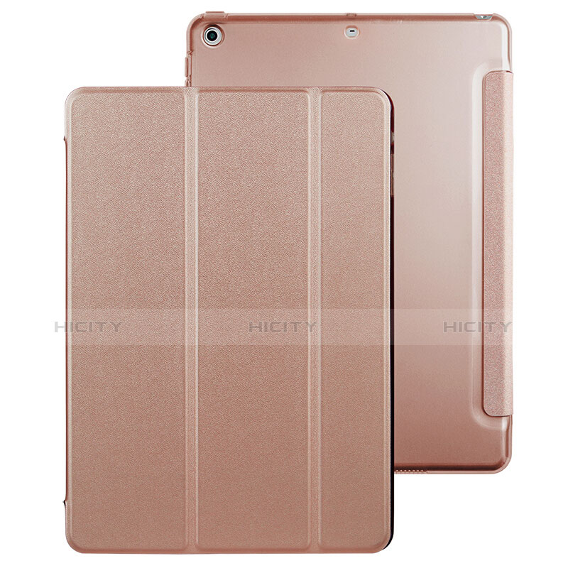Cover Portafoglio In Pelle con Supporto per Apple New iPad 9.7 (2017) Oro Rosa